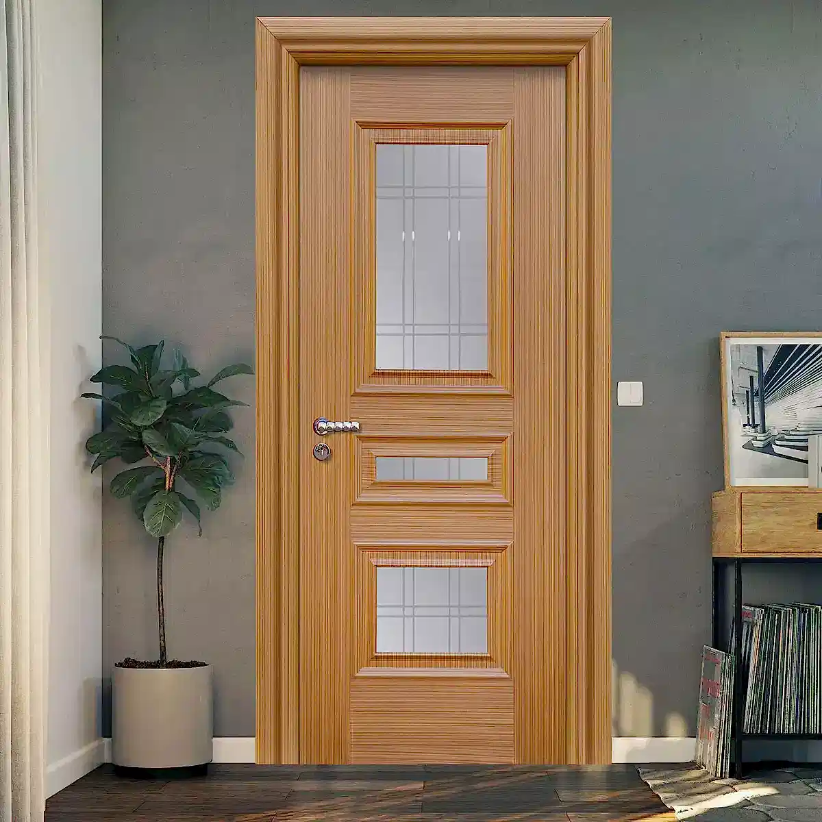 Doğal Ahşap Kaplama Kapı Ypy-3 Model